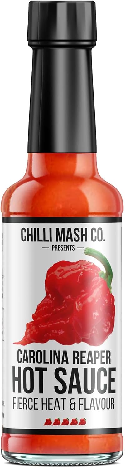Carolina Reaper Hot Chilli Sauce 150ml - Chilli Mash Company - Vegan Citrus Hot Sauce Made with Mango, Passionfruit and the World's Hottest Chilli