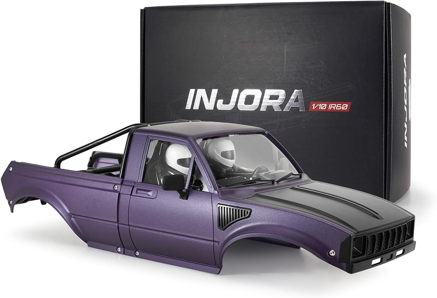 INJORA IR60 Hard Body with Interior & Bed Cage for 1/10 RC Crawler (Purple)