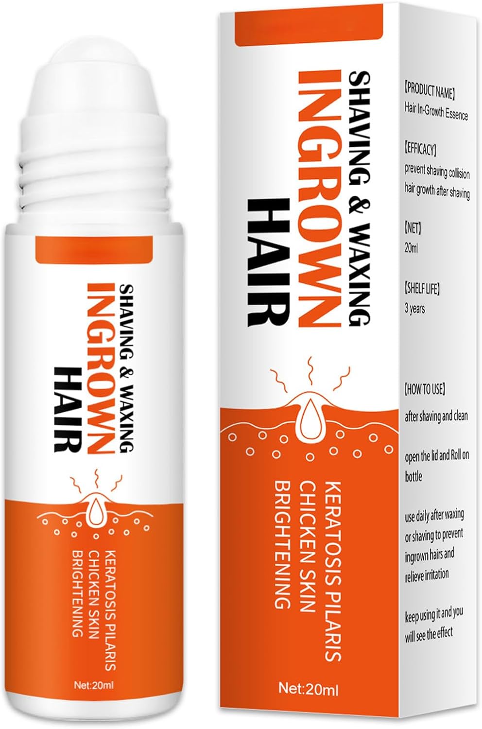 Fashion Base ingrown hair treatment - Razor Bump and Ingrown Hairs Serum - Soothing Ingrow Solution - Ingrown Hair Reduction - After Shave Solution Roll-On for Ingrown Hairs