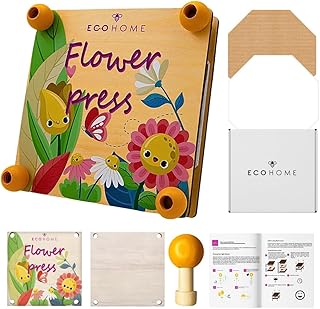 ECOHOME Flower Press Kit for Kids - Darling Set for Little Artists & Flower Lovers - Cute Press with Clear Instructions for Unique Pressed Flower Art Projects