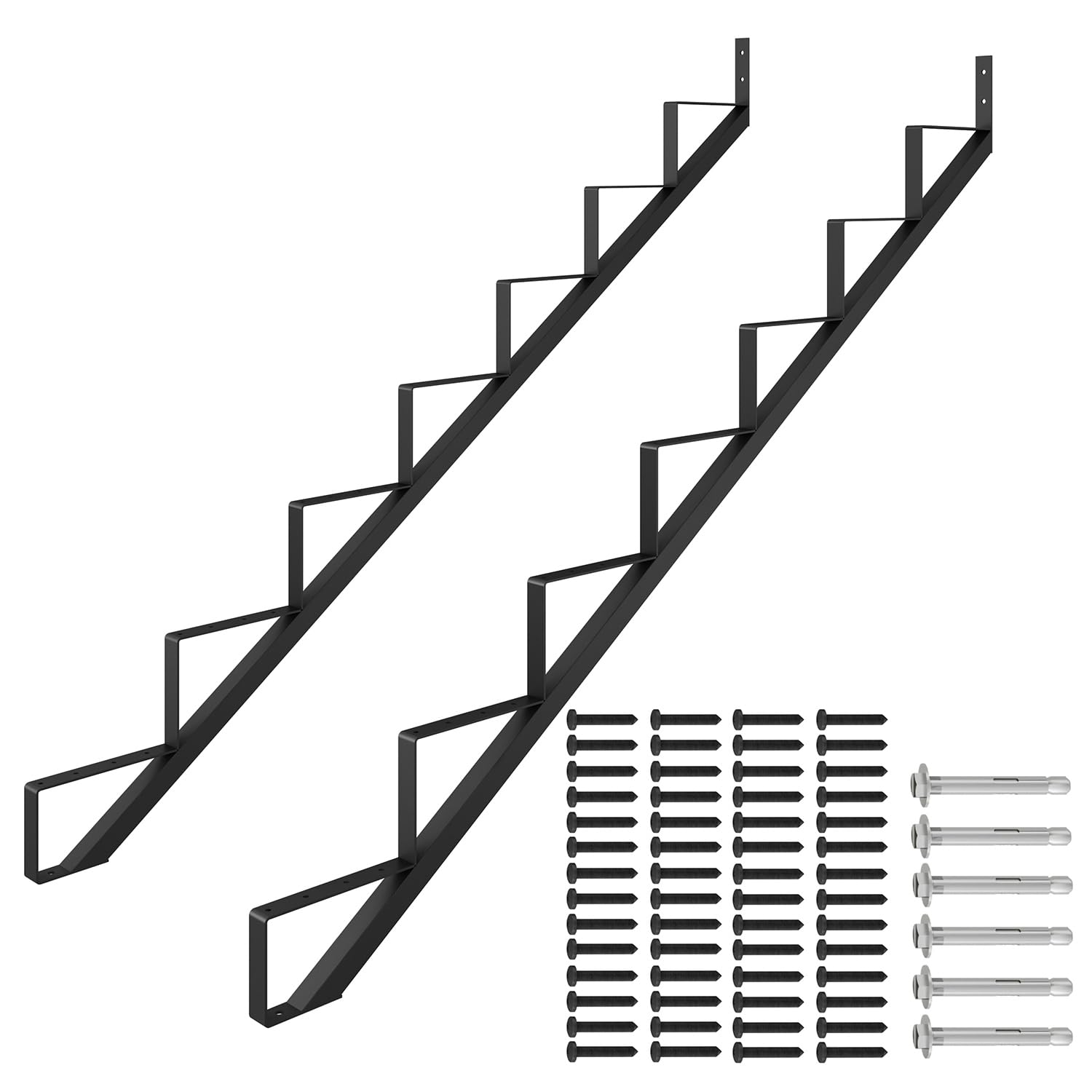 DIYHD 7-Step Outdoor Steel Stair Stringer for Deck Height 58in, 2 Pack