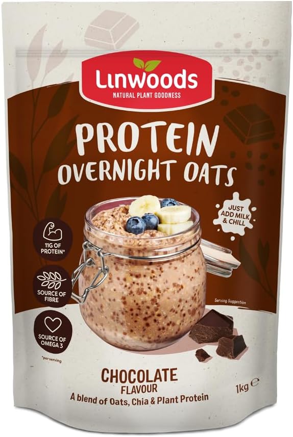 Linwoods Chocolate Protein Overnight Oats | 1kg Porridge Oats | Healthy Breakfast Food | Vegan Friendly & Gluten Free