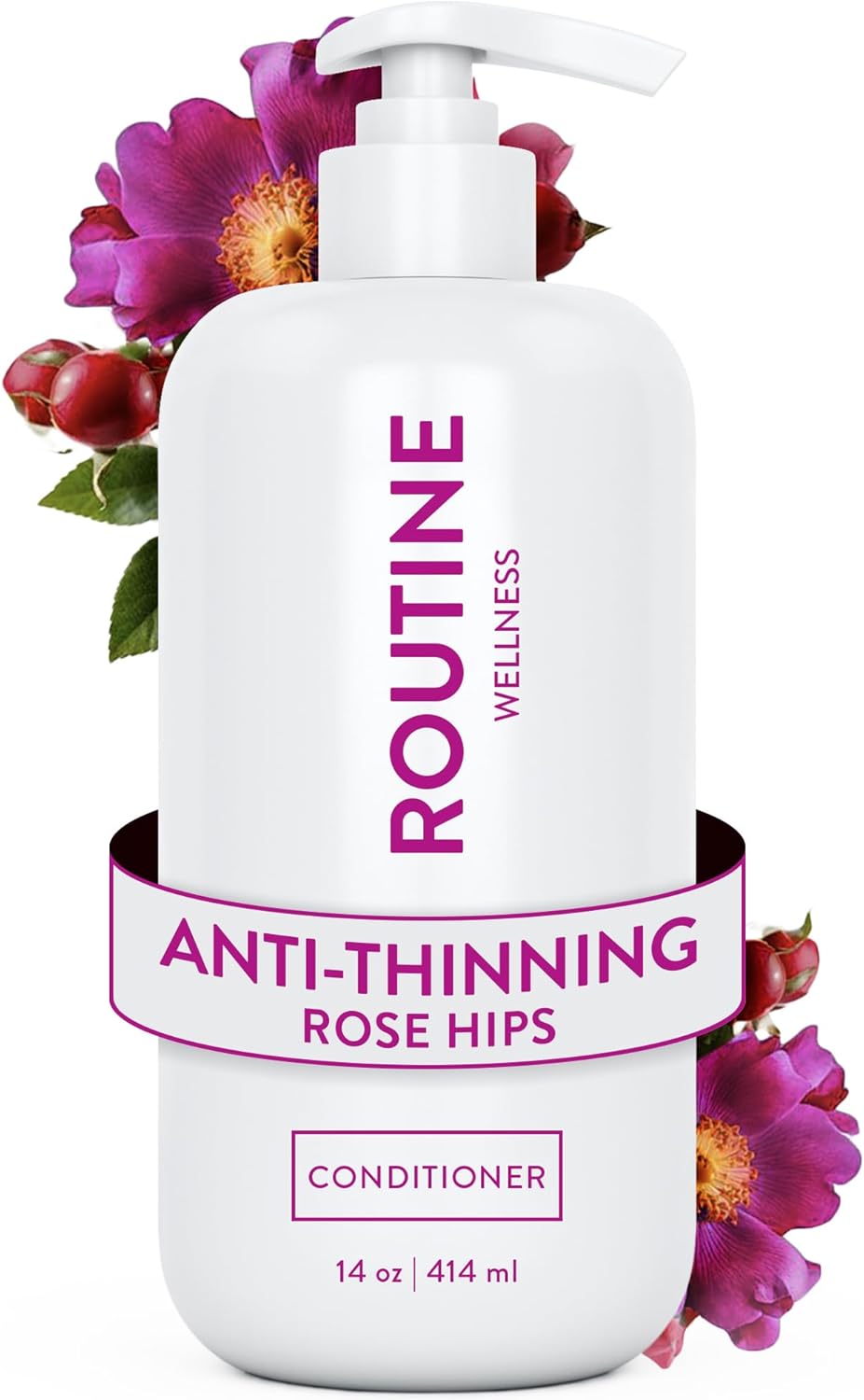 Routine Wellness Anti-Thinning Deep Conditioner for Thinning Hair - DHT Blocker for Hair Loss in Men & Women - Promotes Healthy Hair - Rose Hips 14oz