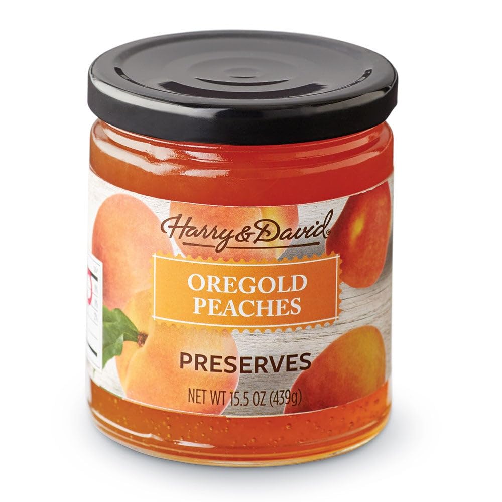 Harry & David Oregold Peach Preserves (11.5 Ounces), Peach Preserves, Gift Basket Add On, Cheese Board Accoutrements, Condiments