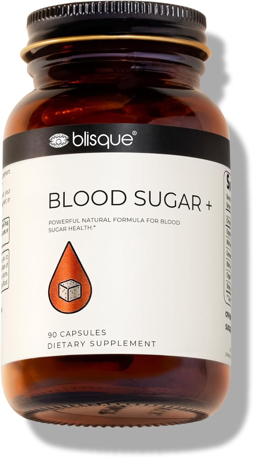 Blisque – Natural Blood Sugar Support Supplement to Help Maintain Already Healthy Blood Sugar Levels | with Cinnamon, Chromium, and Fenugreek | 90 Capsules | Vegan and Non-GMO |