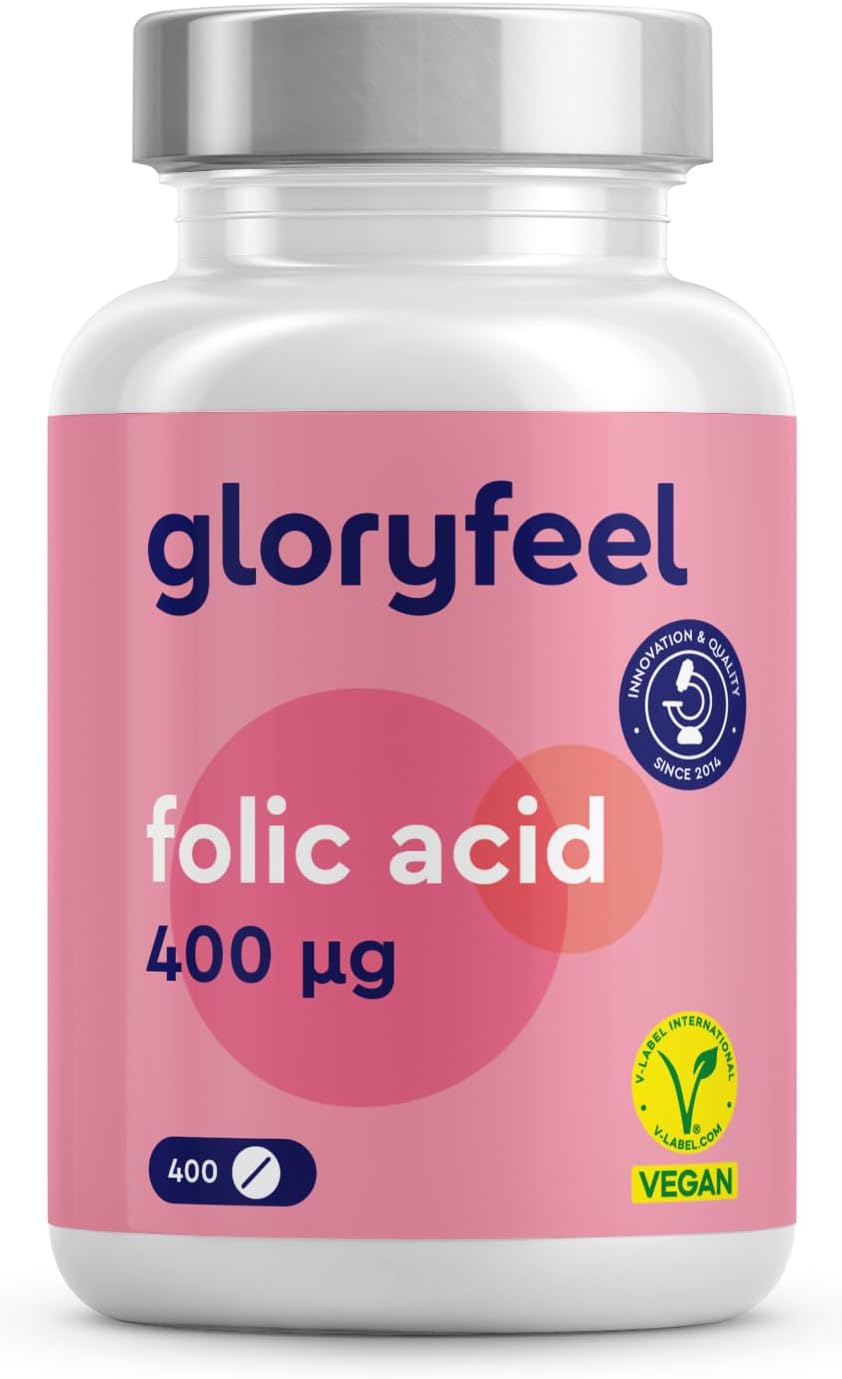 Folic Acid (Vitamin B9) - 400µg Pure Folic Acid - 400 Tablets (13 Months Supply) - Pregnancy & Immune System - Supplements for Women - 100% Vegan, Laboratory Tested & Additive-Free - Made in Germany