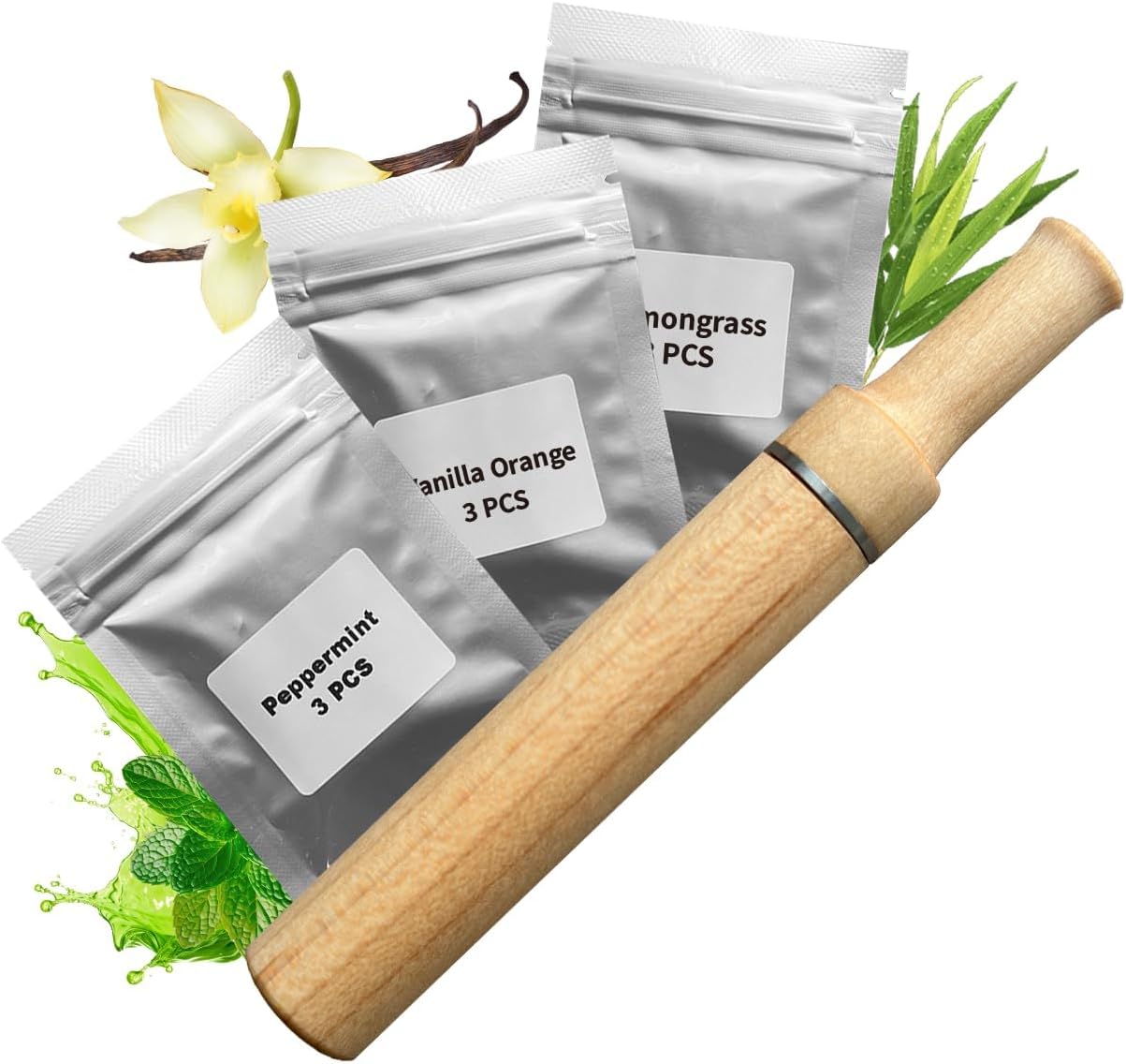 Natural Plant Essential Oil Inhaler | Vaporless Smokeless Inhalers | Refreshing | Portable&Convenient | Wooden-0001