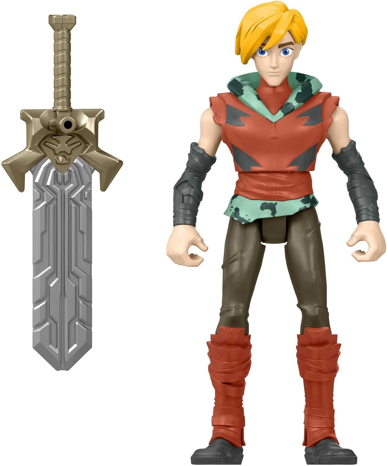 He-Man & The Masters of the Universe Prince Adam Action Figure with Power Attack Move & Accessory Inspired by MOTU Netflix Animated Series,5.5-inch Collectible Toy;Kids&Fans Ages 4Years Old &Up, HDR50