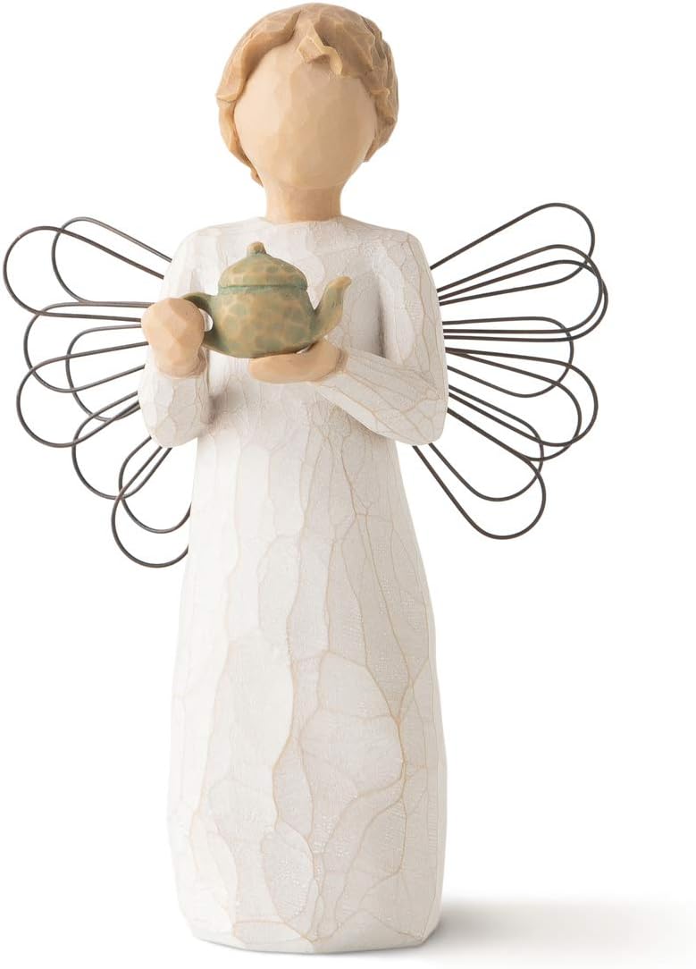 Willow Tree Angel of The Kitchen, Warm Comfort Between Friends, Angel Holds teapot as Welcoming Gesture, A Gift to Celebrate Supportive Friendships, Sculpted Hand-Painted Figure