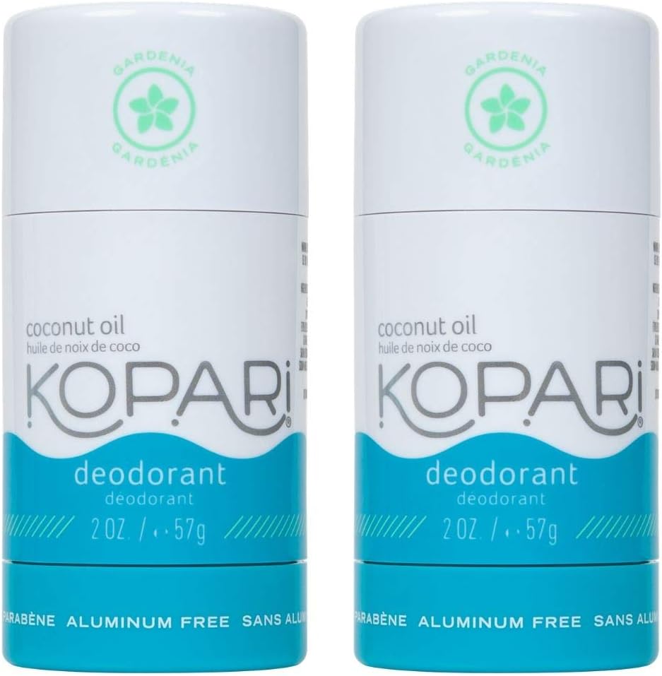 Kopari Aluminum-Free Deodorant Gardenia | Non-Toxic, Paraben Free, Gluten Free & Cruelty Free Men’s and Women’s Deodorant | Made with Organic Coconut Oil | Gardenia | 2 Pack, 2.0 oz
