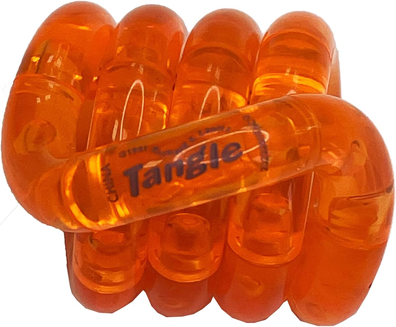 TANGLE Jr Translucent (Orange) - Genuine Fidget Toys Sensory Toy - Twisty Fidget Toy Tangle Fidgets for Kids and Adults - Fidget Toy Age 3+ for School - Gift for Teens and Adults