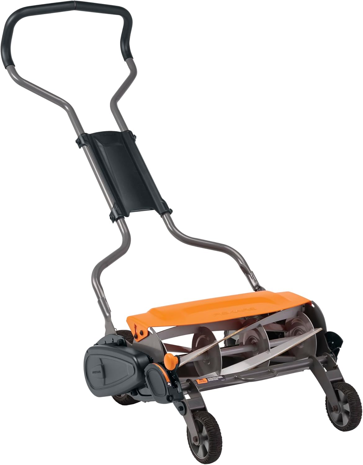 Fiskars Push Mower - 18" Cut Width Manual Reel Mower with No Motor - Grass Cutter with Steel Blades that Stay Sharp - Eco-Friendly Lawn Care