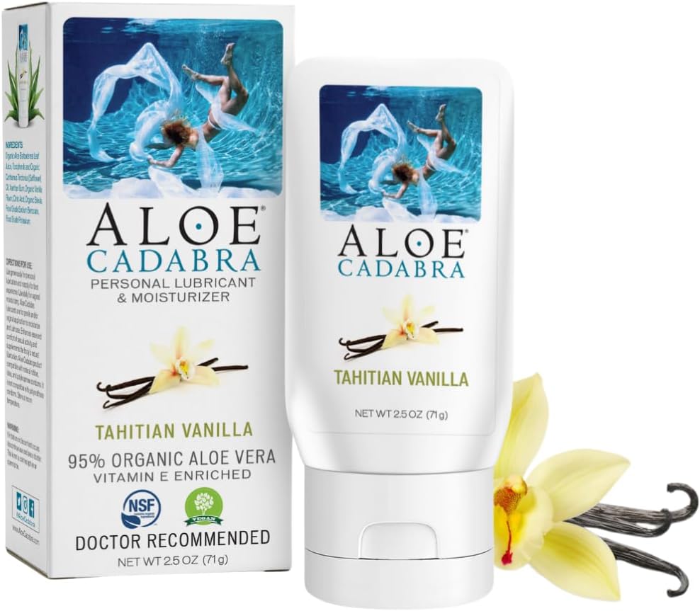 Aloe Cadabra Organic Water Based Lube, Tahitian Vanilla, 2.5oz, 1 Pack