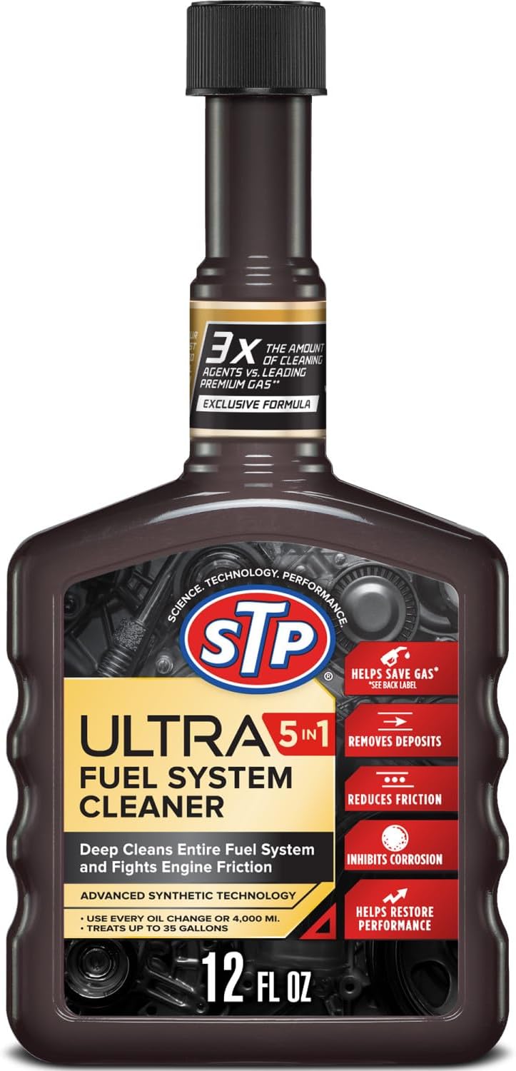 STP Ultra 5 In 1 Fuel System Cleaner and Stabilizer, Deep Cleans Fuel System and Fights Engine Friction, 12 FlOz
