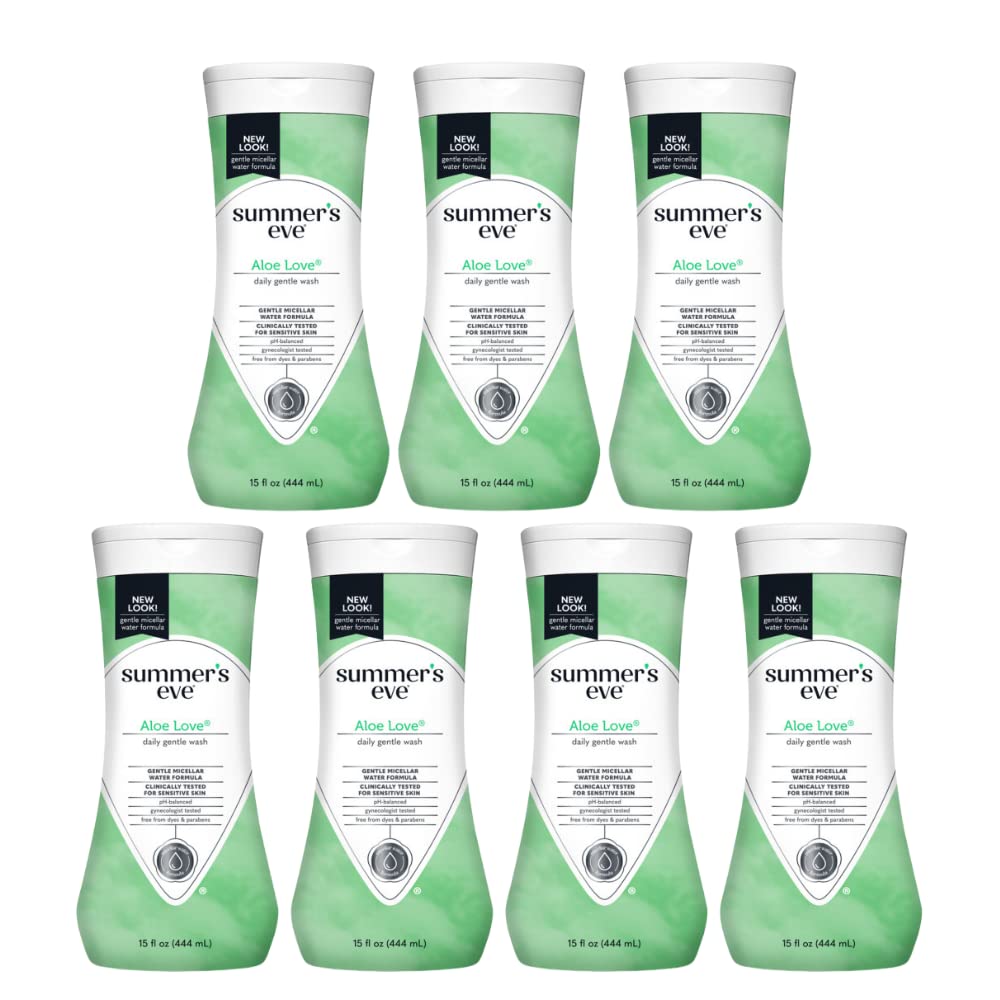 Summer?s Eve Aloe Love Gentle Daily Feminine Wash, Removes Odor, pH balanced, 15 fl oz. (Pack of 7)