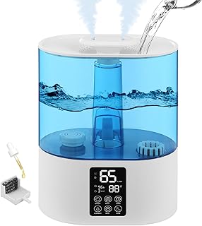 5L Humidifiers for Bedroom and Plants, Cool Humidifier for Baby and Plants Mist Top Fill Desk Humidifiers Essential Oil Diffuser, Quiet Humidifiers with Adjustable Mist,Auto Shut-Off,360°Nozzle-WB