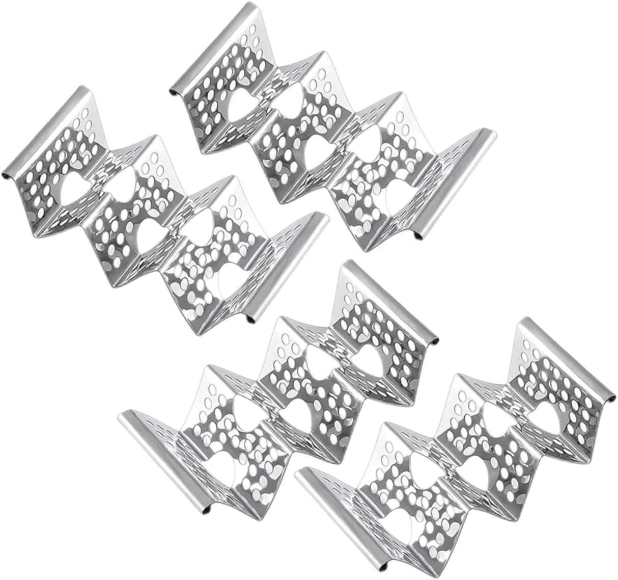 Cabilock 4pcs Stainless Steel Taco Holders W-Shaped Taco Racks for Household Use As Pancake Stand Chicken Holder