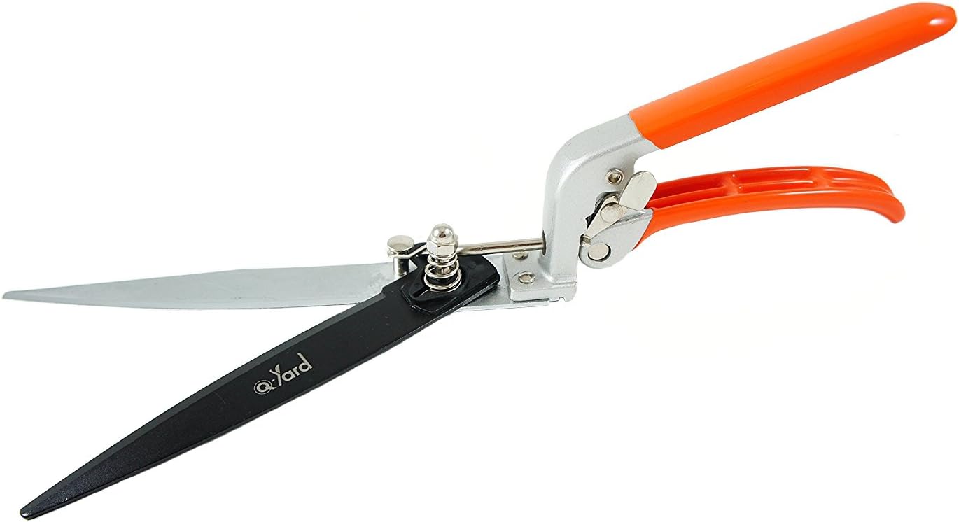 QY-741F Flower Bed and Grass Shear - Extra Sharp Garden Hand Pruners, Easier Cutting, Comfortable Ergonomic, Less Effort - Gardening Scissors for Men & Women , Orange