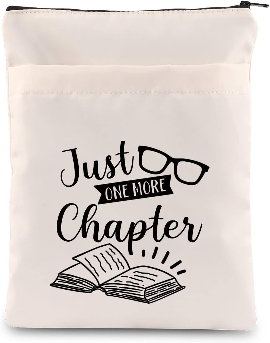 PLITI Bookworm Book Sleeve Librarian Appreciation Gift - Just One More Chapter Book Protector for Women (More Chapter BSU)