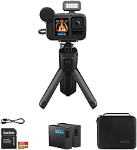 GoPro HERO13 Black Creator Edition Action Camera - Includes Volta (Battery Grip, Tripod, Remote), Media & Light Mod with Extra Enduro Li-Ion Battery & 128GB Extreme Memory Card Bundle Set