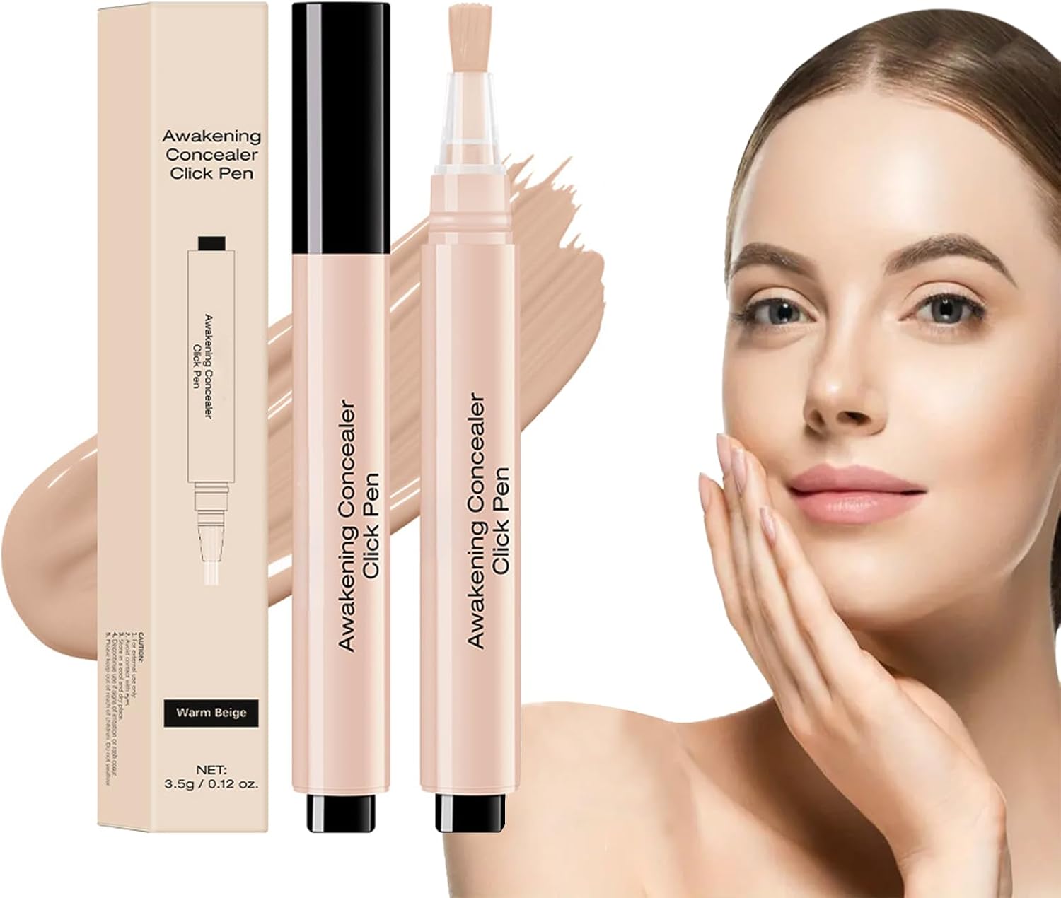 Hydrating Camo Concealer, Lightweight Long Lasting Liquid Concealer for Mature Skin, Full Coverage Colour Corrector, All-Day Wear Face Make-up for Women (Warm Beige)