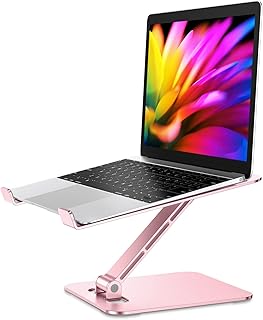 Foldable Laptop Mount, Compatible with MacBook Pro Air, All Notebooks 10-16" (Rose Gold)