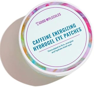 Good Molecules Caffeine Energizing Hydrogel Eye Patches - Eye Mask with Hyaluronic Acid Hydrate and Reduce Puffiness - Pack of 30, Skincare for Face