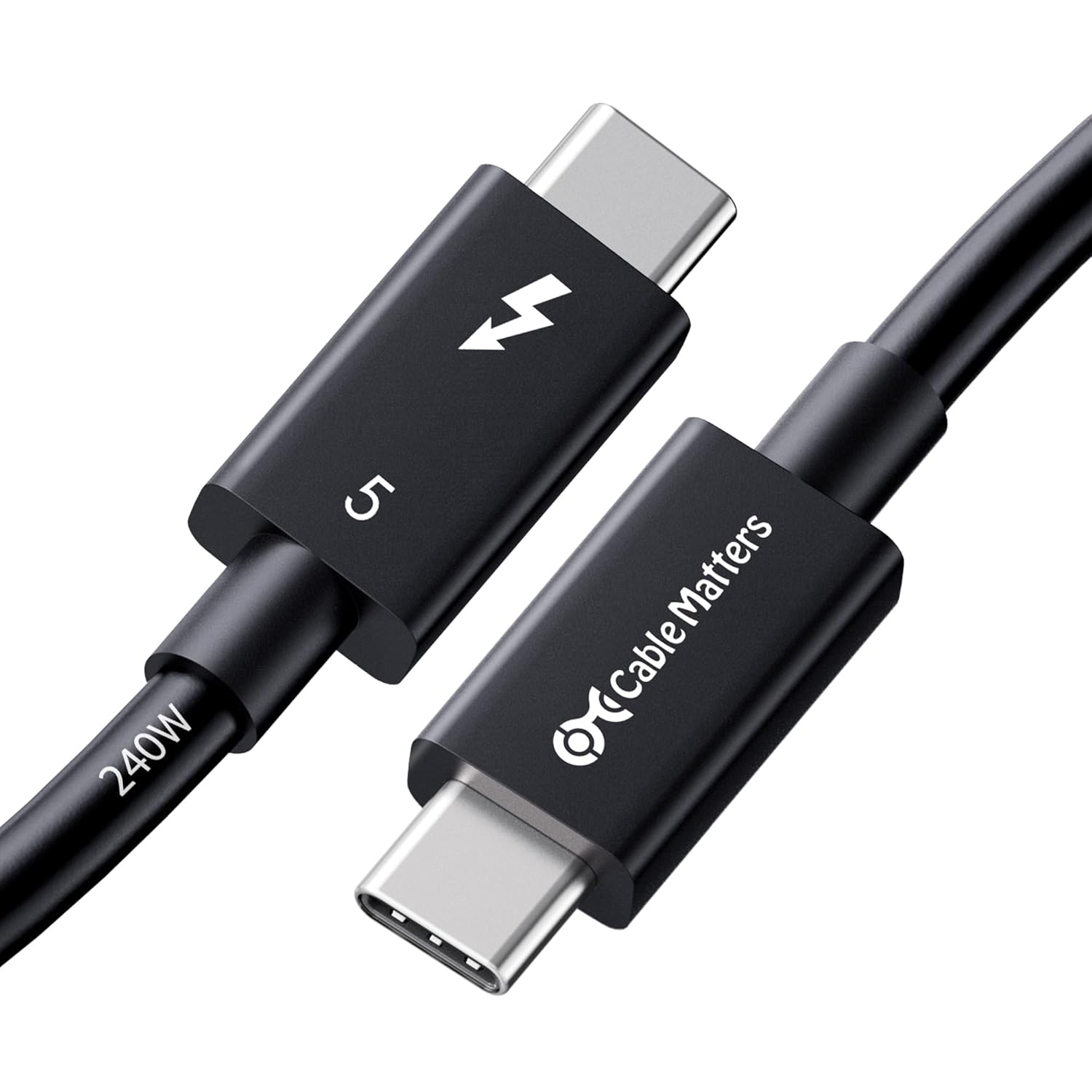 Cable Matters [Intel Certified] 80Gbps Thunderbolt 5 Cable with up to 120Gbps Bandwidth Boost and 240W Charging - 1m / 3.3ft, Compatible with Thunderbolt 4, USB4, and USB C, Black