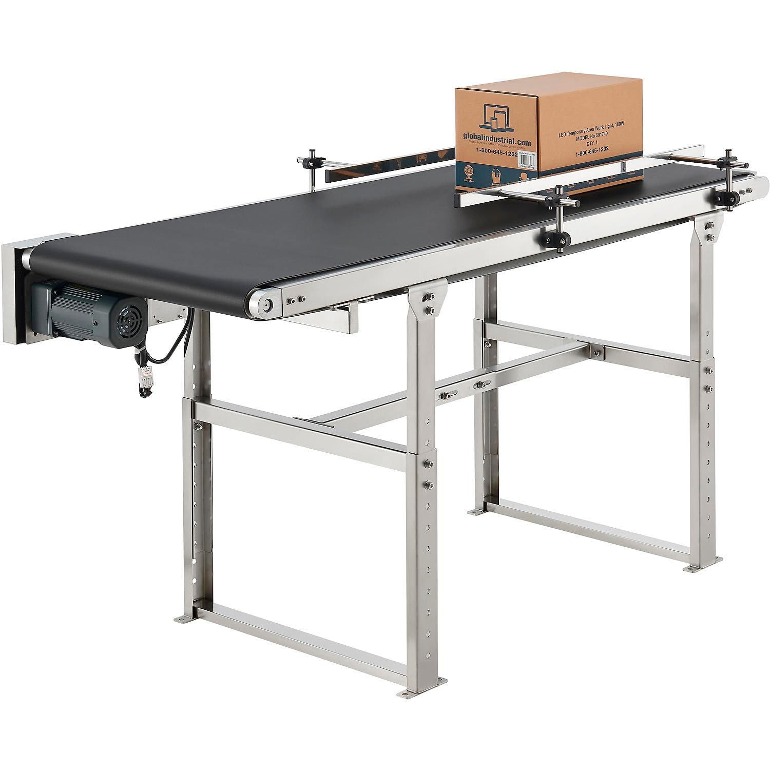 Global Industrial 5'L Electric Belt Conveyor, 23" W Belt, 27-1/2"H to 39-1/2"H, 100 lb Capacity