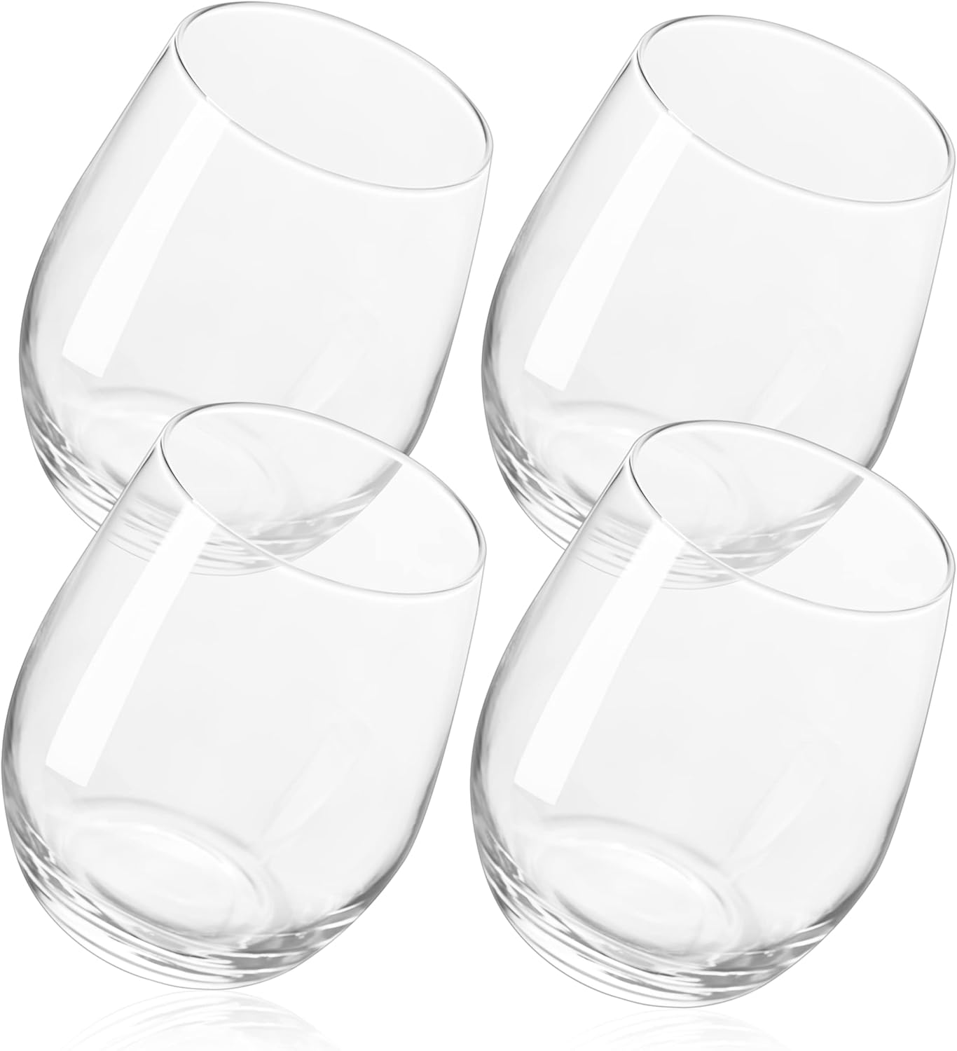 Galvog® Drinking Tumblers Set of 4 390ml | Glass Tumblers Gift Pack | Cocktails, Drinks, Juices
