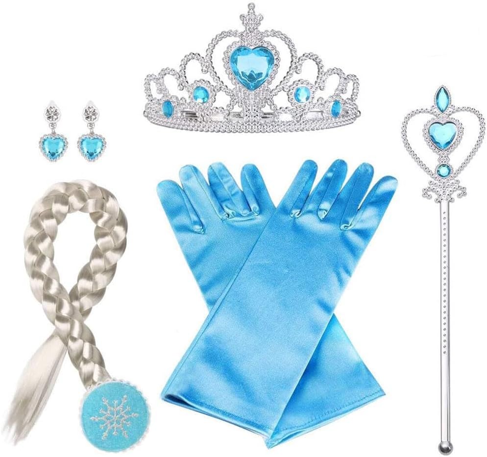 Vicloon Elsa Princess Tiara, Tiara Crown Elsa Dress Up Accessories Set for Party, Cosplay