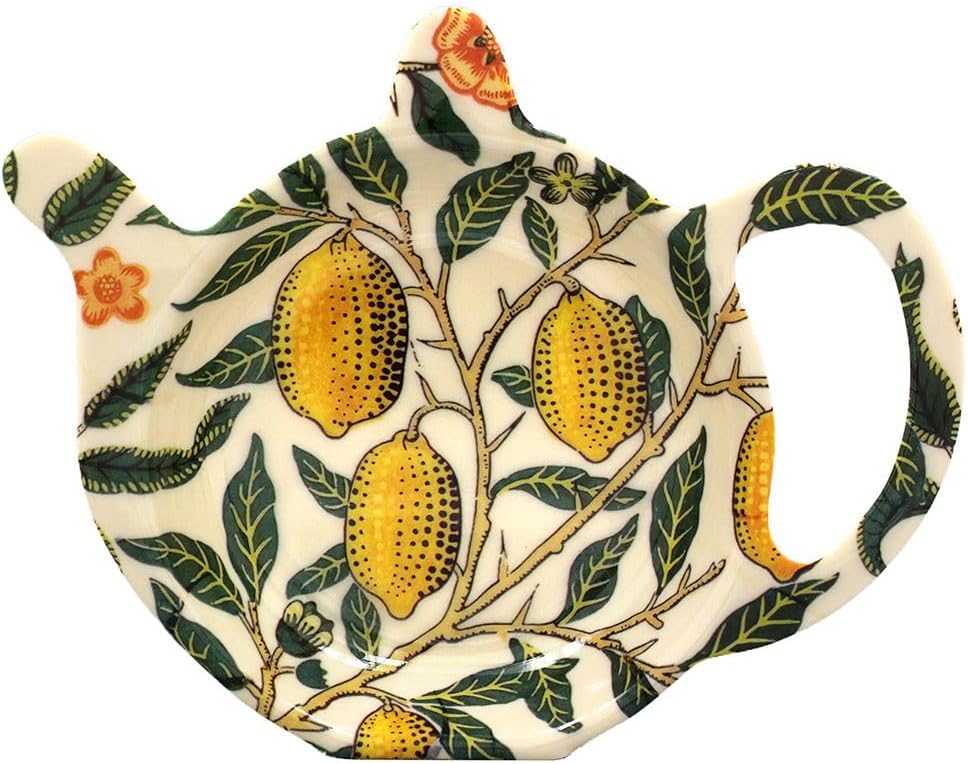 The Leonardo Collection Fruits Teabag Tidy By William Morris | Elegant Ceramic Teabag Holder with Iconic Fruits Design | Perfect for Tea Time or as a Decorative Kitchen Piece