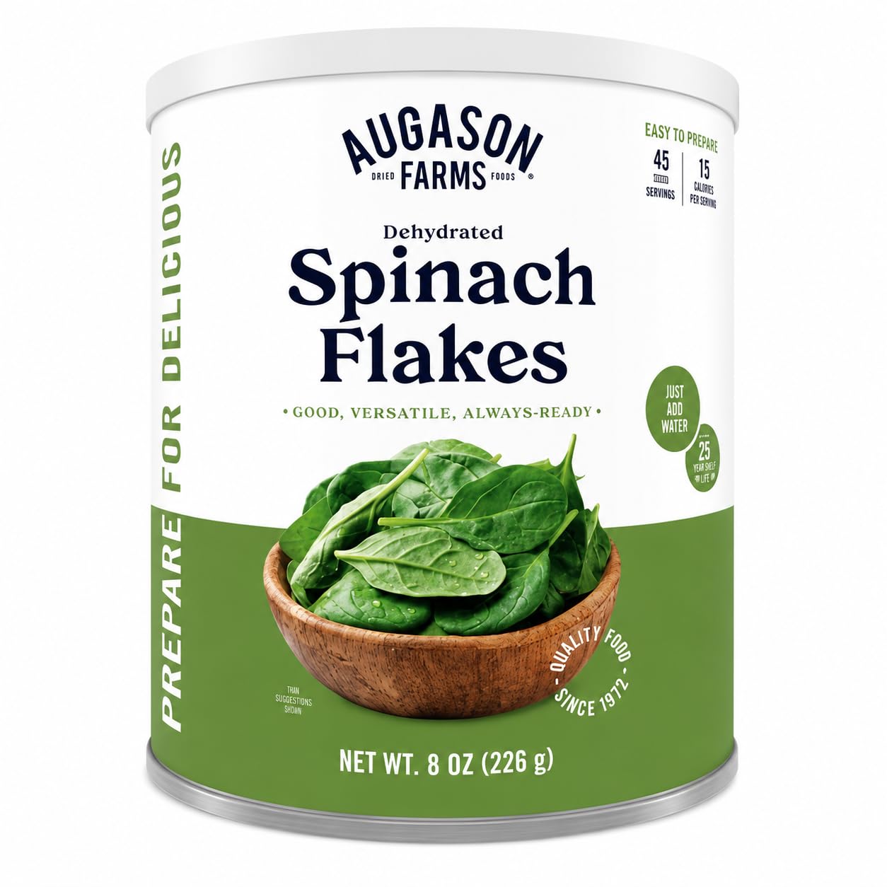 Augason Farms Dehydrated Spinach Flakes Can