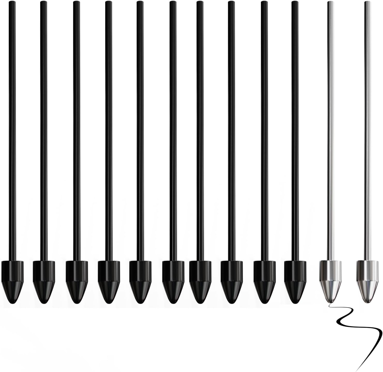 12 Pcs Replacement Stylus Nibs for Remarkable 1/2 Pen, Samsung S Pen & EMR Stylus - Included 2 Wear-Resistant Titanium Tips + Removal Tool - 4096 Pressure Sensitivity, Tilt and Precise Touch Control