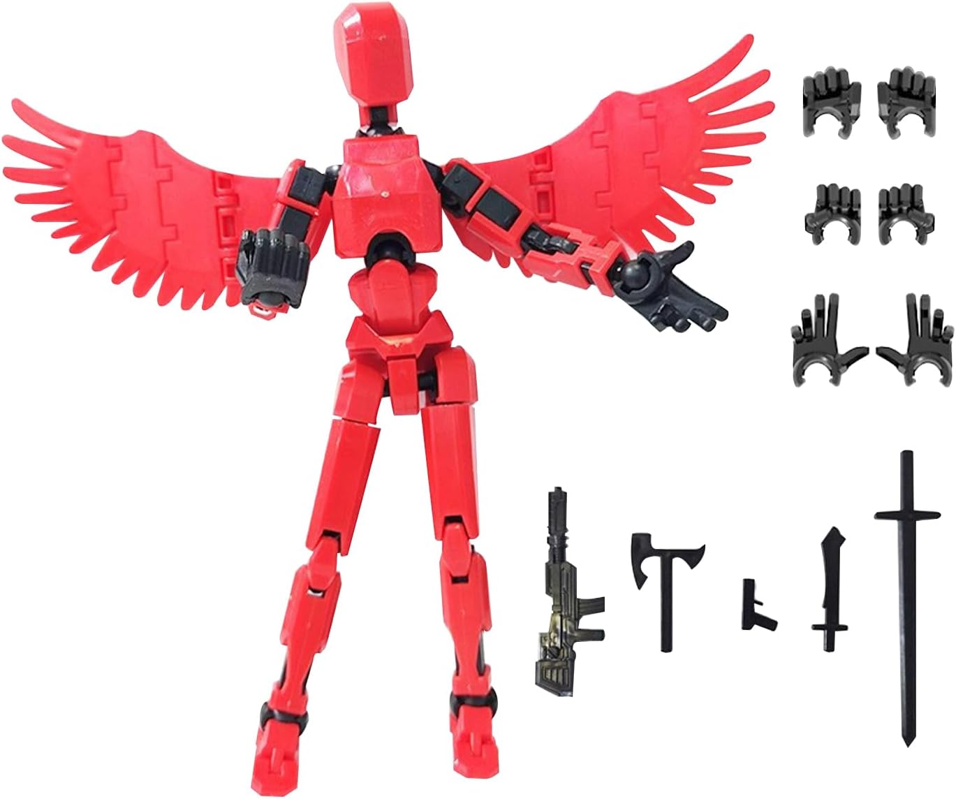 Durdiiy T13 Lucky Action Figures with 5 Weapons & 6 Hands Sets 3D Printed Mannequin Toys Stop Motion Animation Multi-Jointed Movable Dummy 13 Robot Model Home Desktop Decorations Gift for Kids Adults