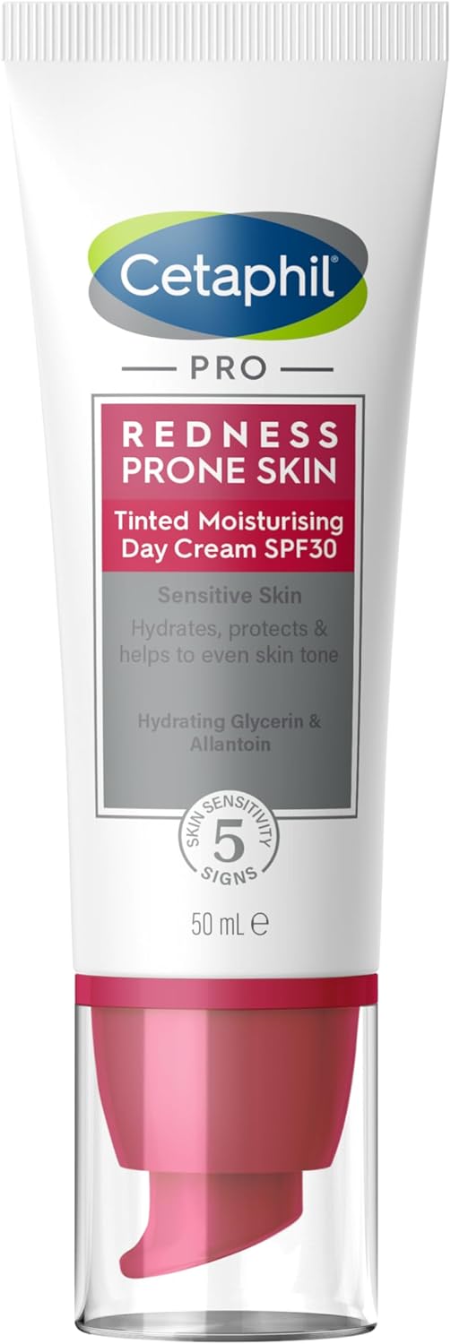 Cetaphil PRO Tinted Moisturising Day Cream SPF 30, 50ml, Face Sun Cream For Sensitive & Redness Prone Skin, Vegan Friendly