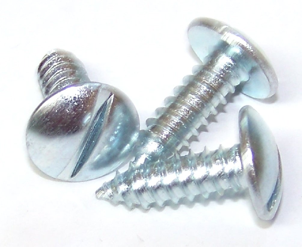 au-ve-co PRODUCTS 100 Qty-#14 X 3/4" Slotted Truss Head License Plate Screw - Zinc Plated(9603)