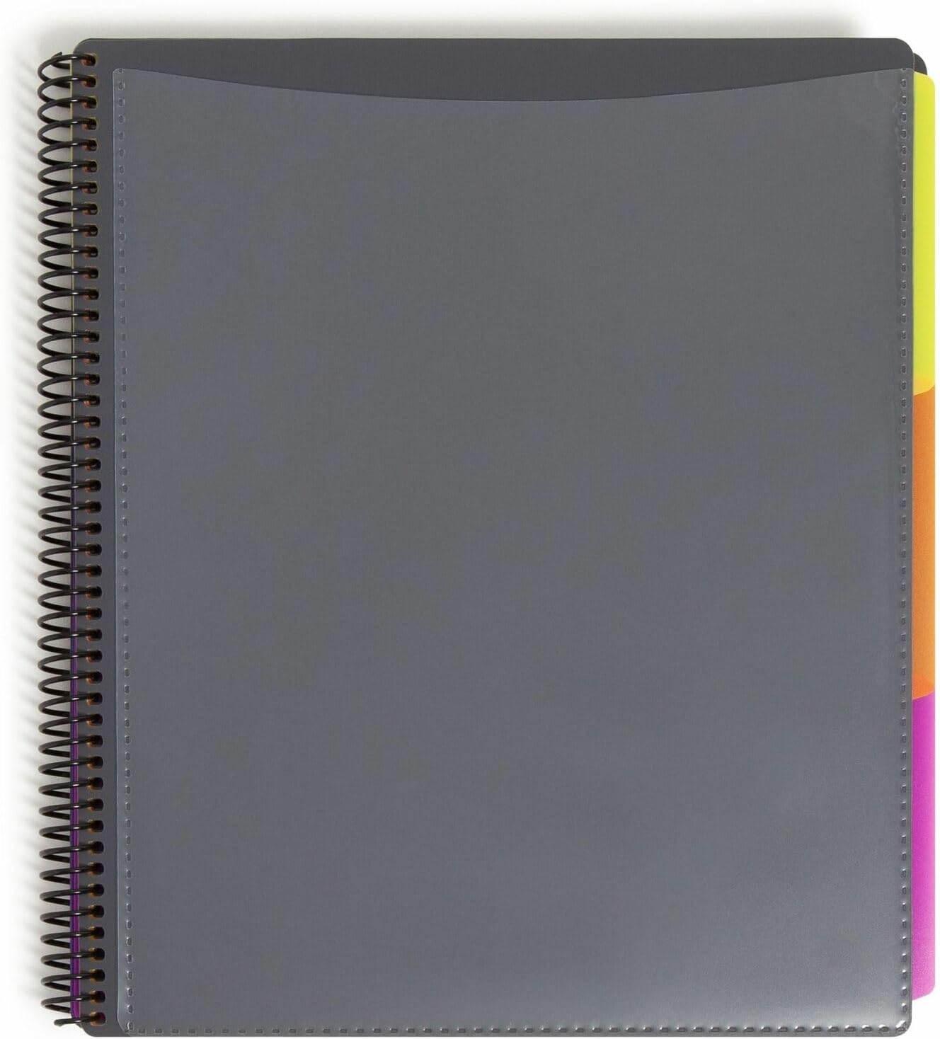 Smead Project Organizer, 24 Pockets, Grey with Assorted Bright Tabs, Tear Resistant Poly, 1/3-Cut Tabs, Letter Size (89206)