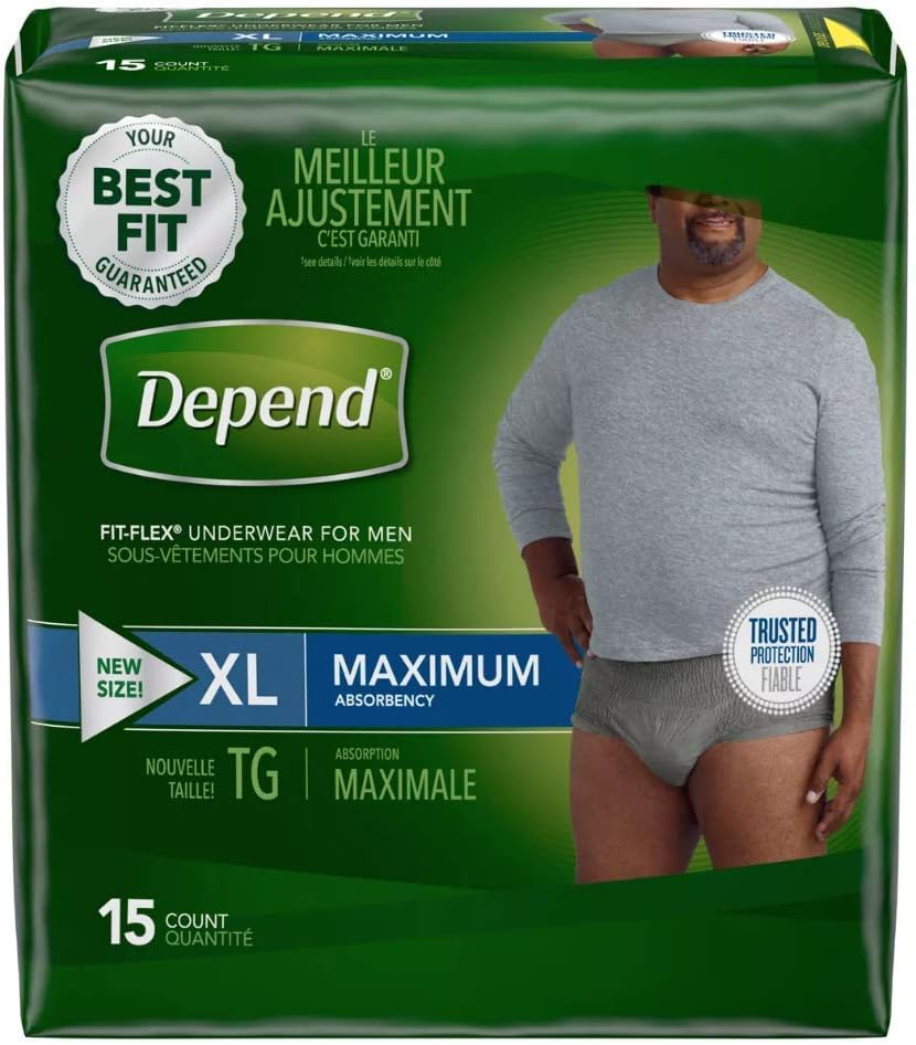 Depends Men Fitflex Max Extra Large Underwear