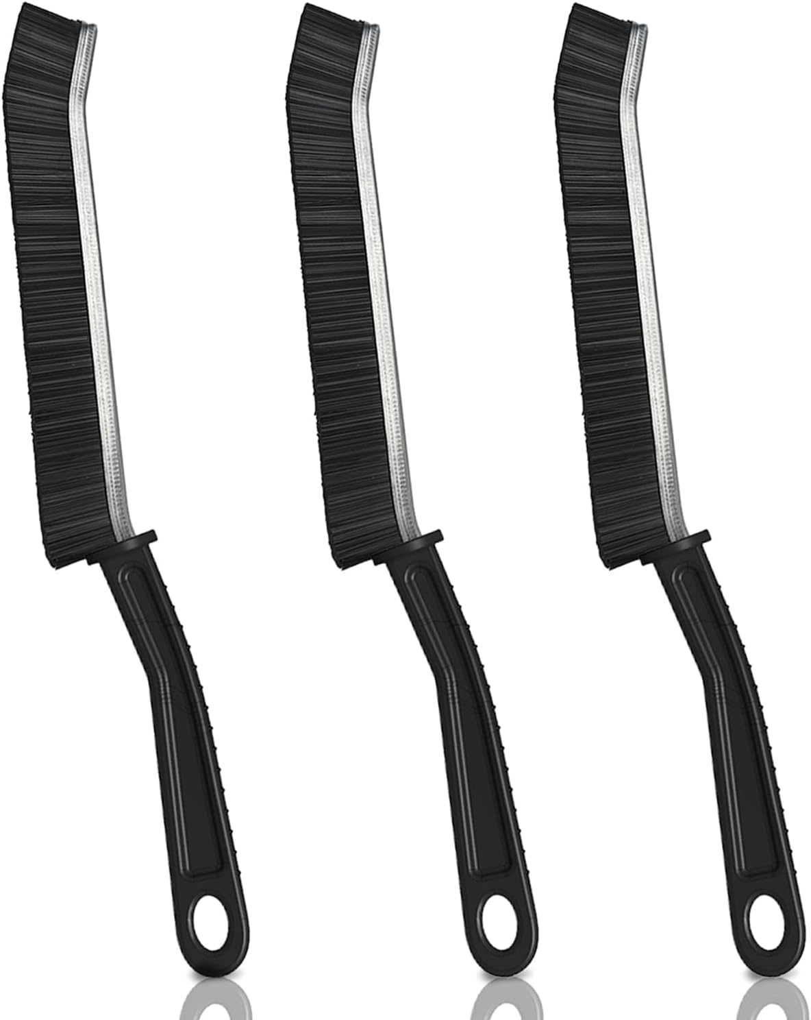YAGE Crevice Cleaning Brush, Bathroom Tile Groove Gap Cleaning Brush Hand Held Long Handle Cleaning Tool, Home Kitchen Groove Gap Window Door Track Tile Groove Bristle Crevice Cleaning(3pcs）