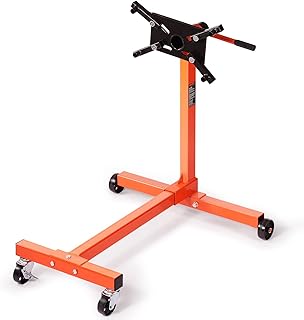 VEVOR Engine Stand, 750 lbs (3/8 Ton) Rotating Engine Motor Stand with 360 Degree Adjustable Head, Cast Iron Motor Hoist Dolly, 4-Caster, 4 Adjustable Arms, for Vehicle Maintenance, Auto Repair