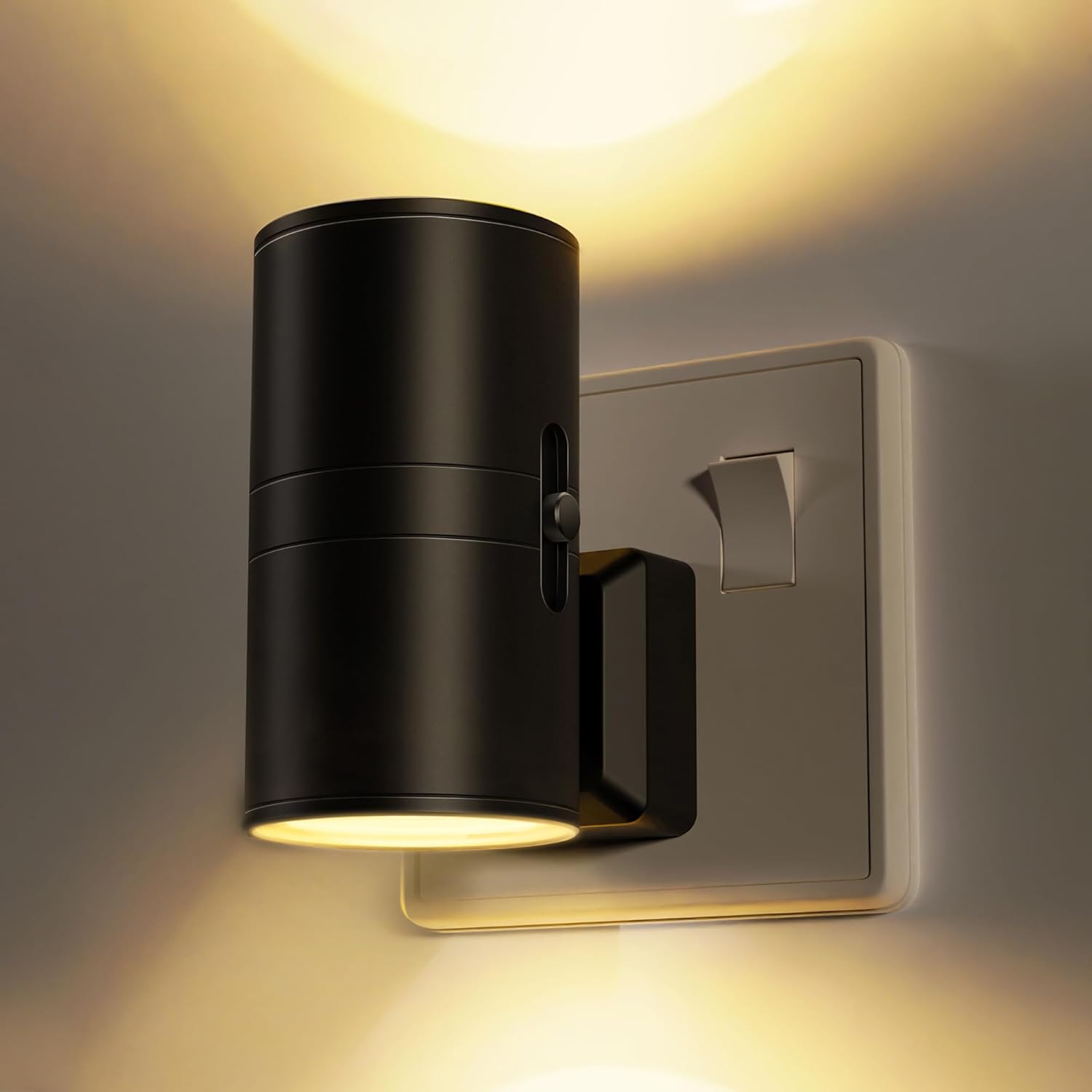 LOHAS LED Night Light Plug in Wall, [1 Pack] Vintage Night Light with Dusk to Dawn Sensor, Adjustable Brightness 0-100LM, Warm White 3000K, Dimmable Night Light Hallway Bedroom Stair Bathroom Toddler