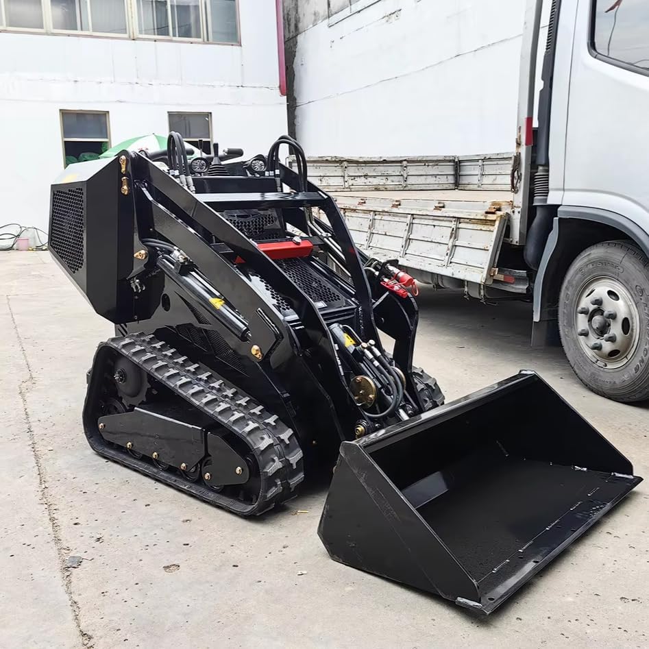 Mini Skid Steer Loader Diesel Mini Skid Steer Loaders Mini 300KG 380KG 500KG for Sale Track with Bucket for Garden, Farms, Parks, Roads