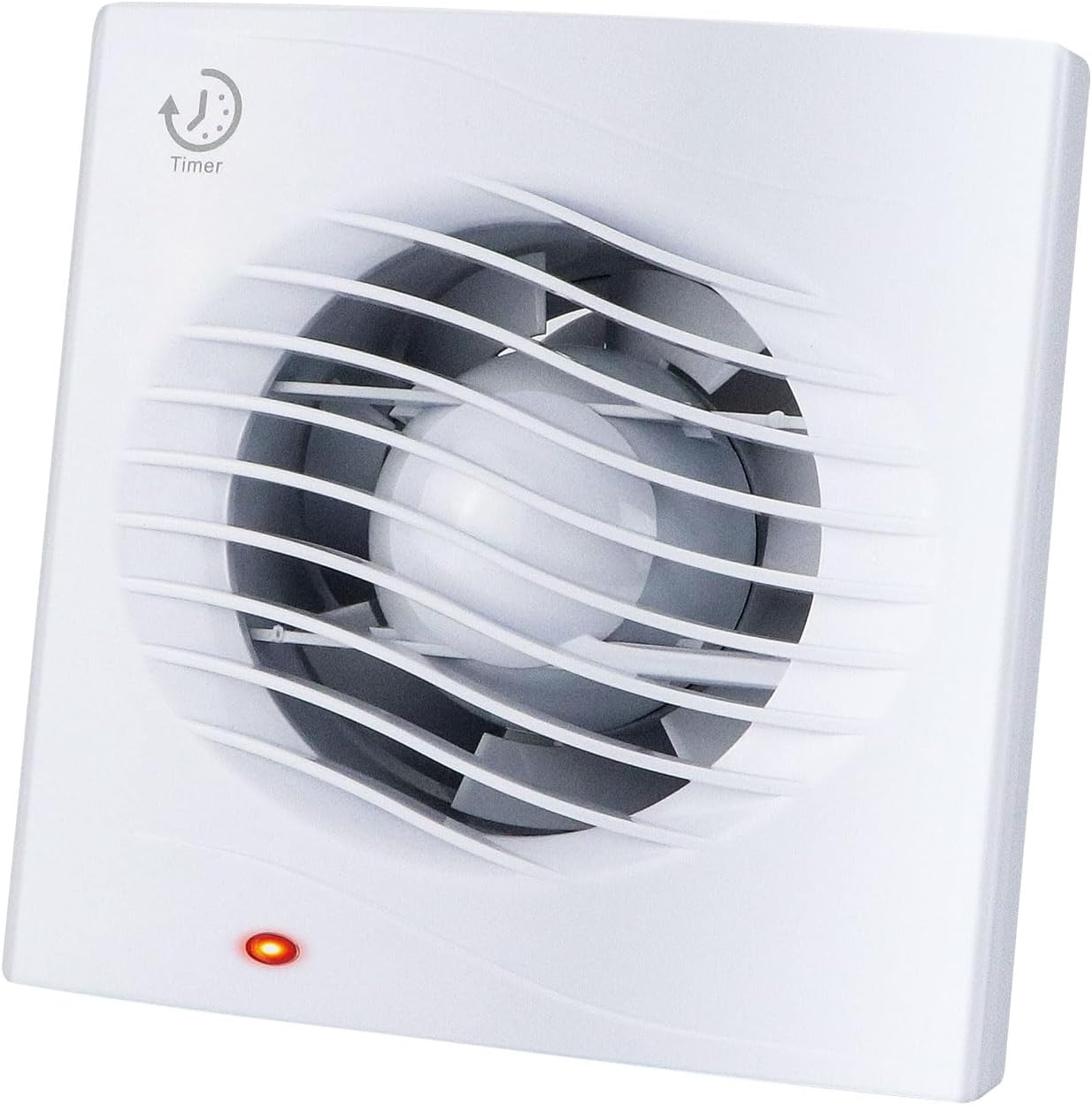 Anesty 4” Bathroom Extractor Fan with Timer, 12W 130m³/h Silent Exhaust Fan 100mm with Check Valve - Bathroom Kitchen Toilet Window/Wall Mounting