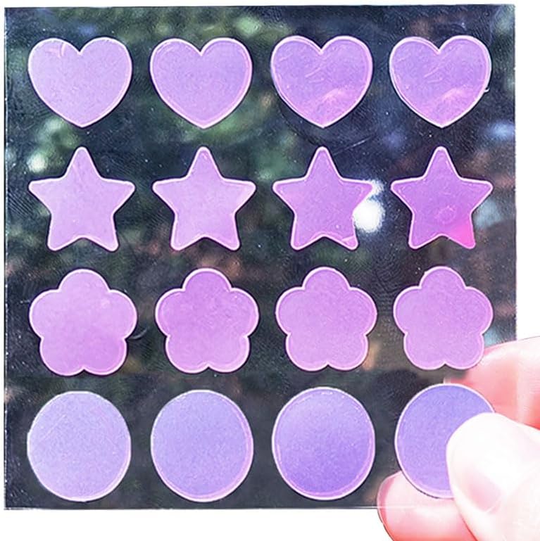 80 Pcs UV Detection Stickers - Know When to Reapply Sunscreen - Safe UV Protection (Shape Style)