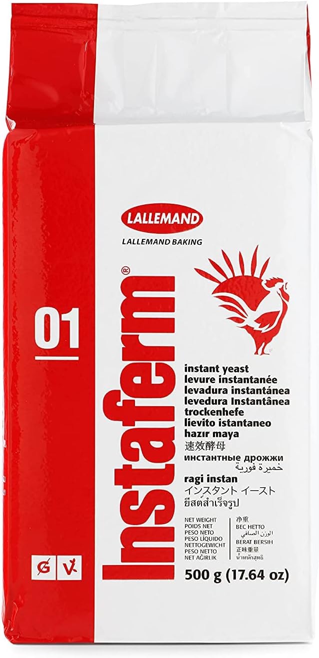 Instaferm Dry Baker's Yeast - 500 Gram Instant Dry Yeast in Professional Baker's Quality - Vegan & Soy-Free - Yeast Powder for Bread & Pizza