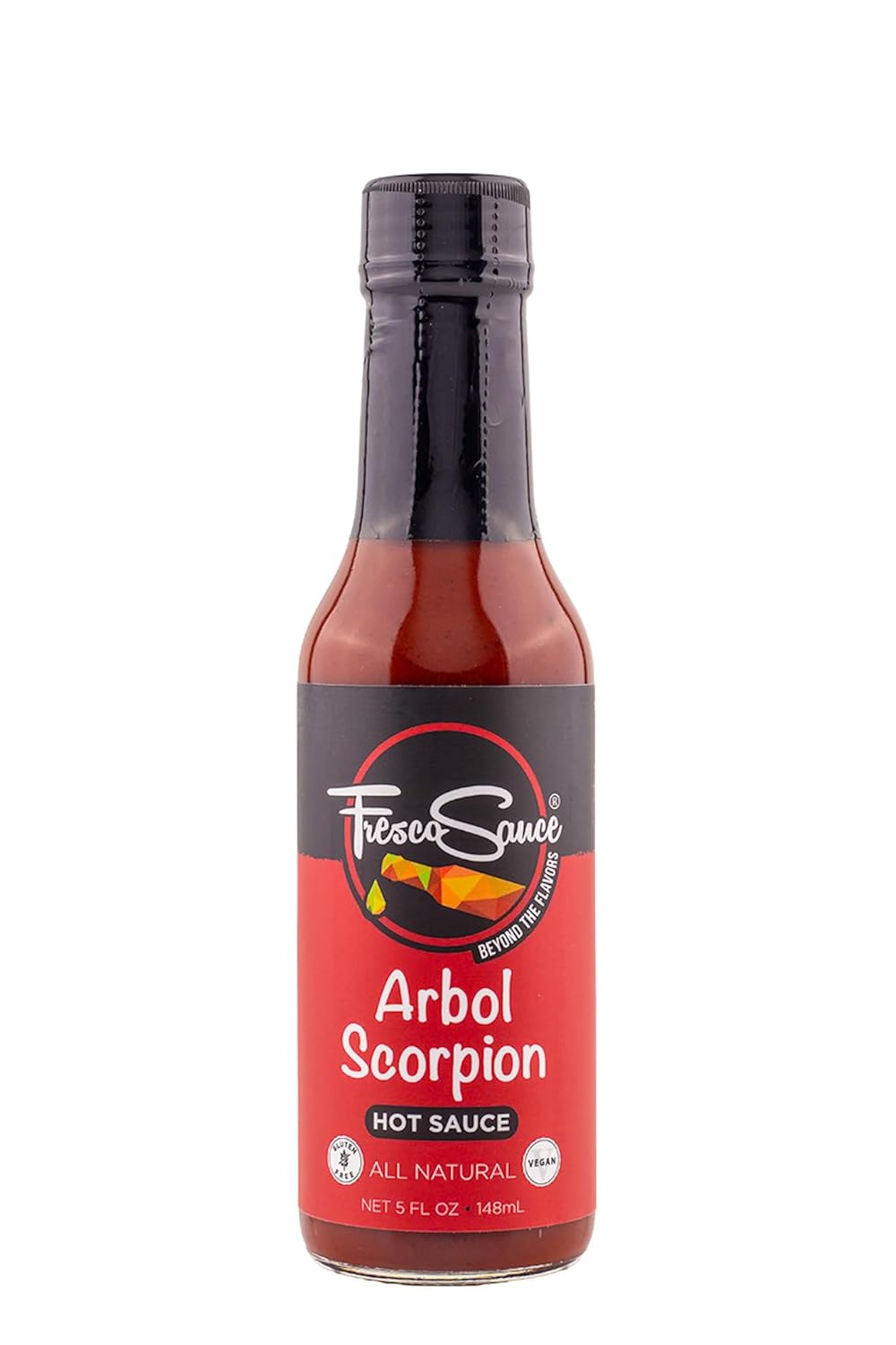 Arbol Scorpion Hot Sauce By Fresco Sauce, Fiery Hot Sauce With Flavors Of Scorpion Pepper, Arbol Pepper & Galric, Made With All Natural Ingredients, 5 fl oz Bottle (1-Pack)