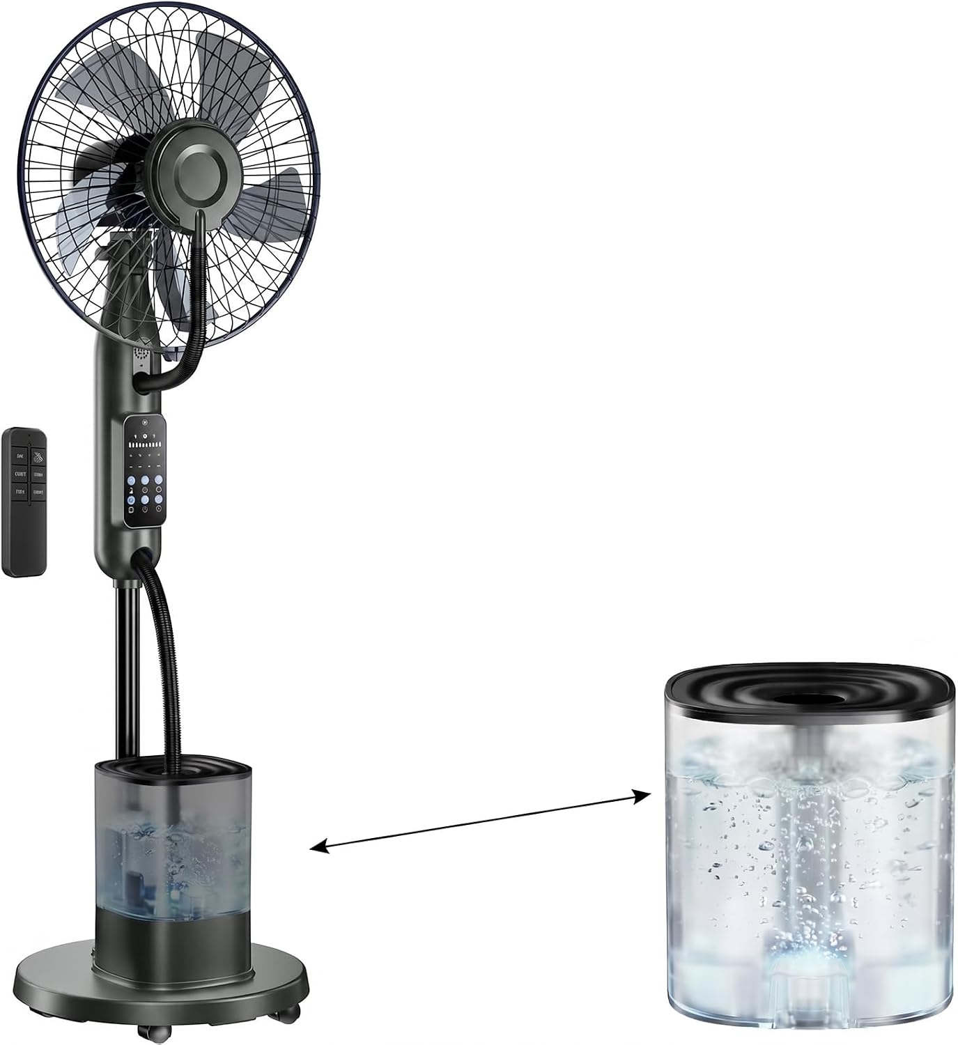 Misting Fan, Upgraded 4L Large Water Tank Mister Cooling Fan