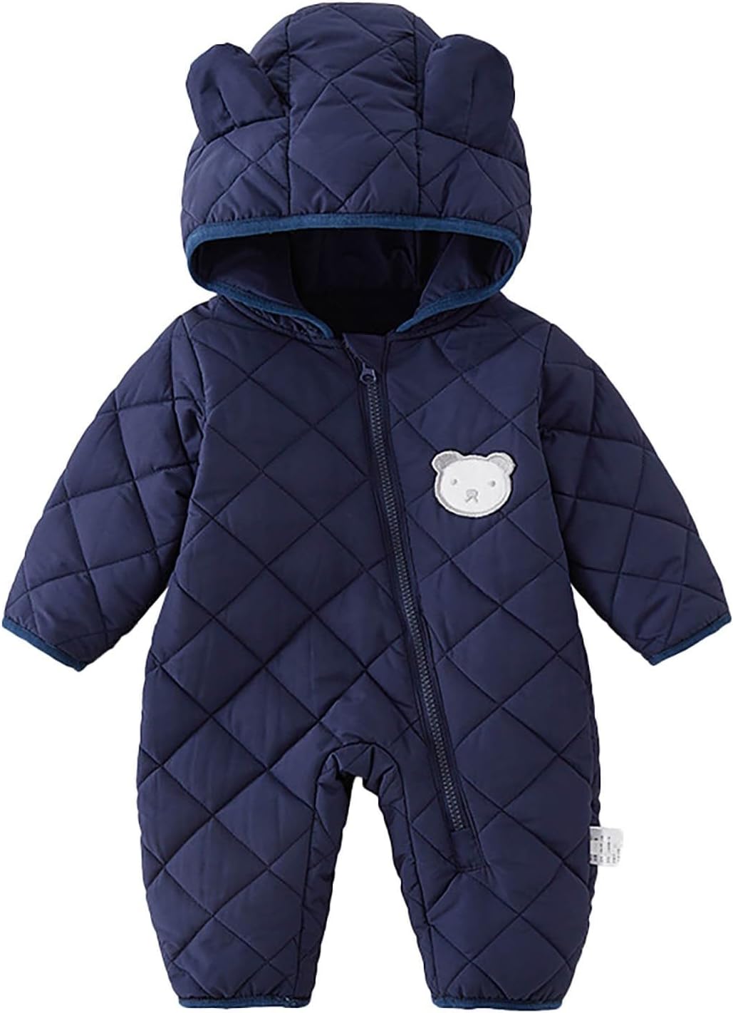 Feelcrag Baby Romper Snowsuit,Baby Snowsuit 6-9 Months Baby Clothes Zip Up Jumpsuit Coat Jacket Toddler Jumpsuit Rompers For Babies Infant Boys Snow Wear Thick Cartoon Zipper Windproof Outfits