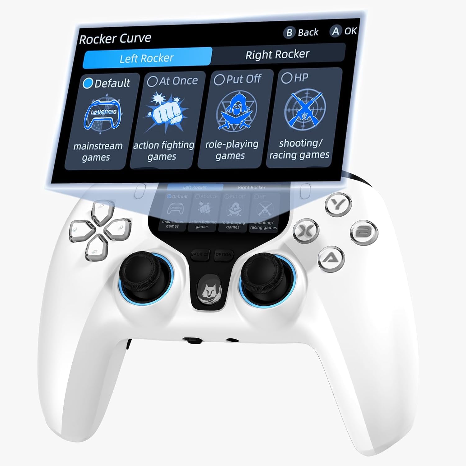 NBCP Wireless Pro Controller for PC with Display & Hall Effect Triggers - Compatible with PC/Switch 2 1/PS3/Android/iOS, Back Buttons, Turbo Mode, 5-Level Vibration